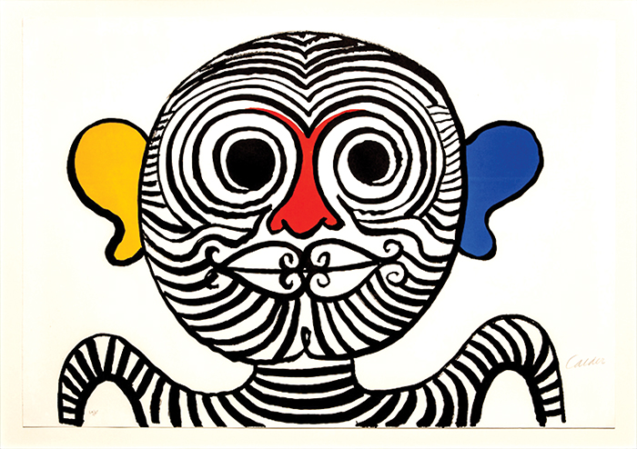 "Black Man Face," by Alexander Calder, 1970, at Lipton Fine Arts.