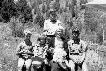 Seven generations of the Steen family have been connected to Idaho and the Yellow Jacket mine, including Granny French, seen here with five great grandchildren.