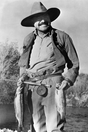 Ernest Hemingway fishing in Idaho