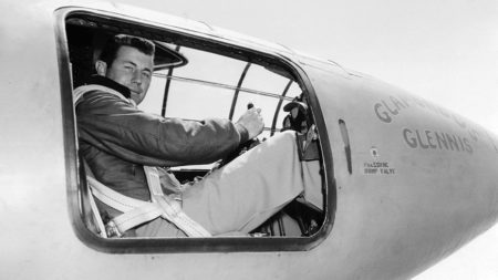 Chuck Yeager in the cockpit of the Bell X-1 “Glamorous Glennis”